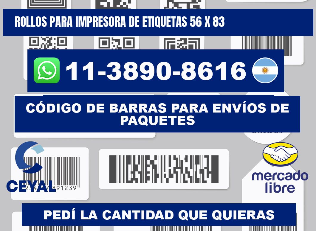 rollos para impresora de etiquetas 56 x 83