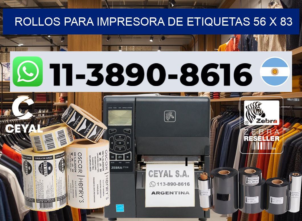 rollos para impresora de etiquetas 56 x 83