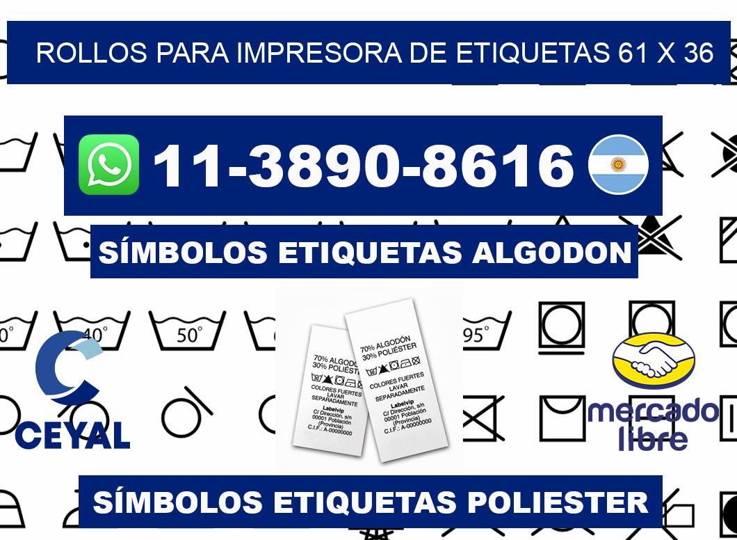 rollos para impresora de etiquetas 61 x 36