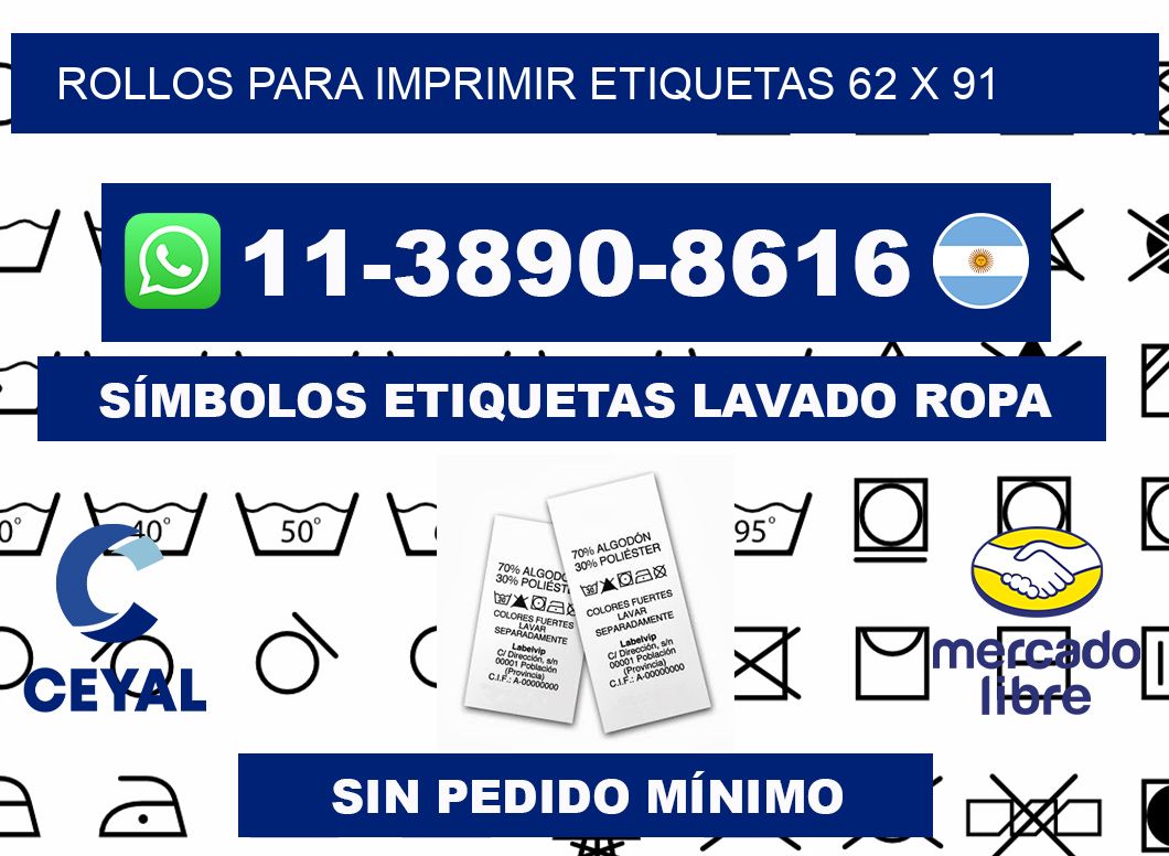 rollos para imprimir etiquetas 62 x 91