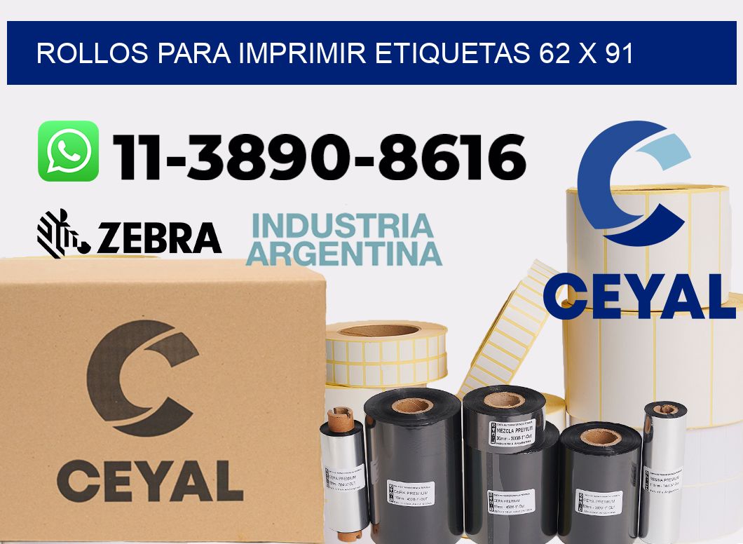 rollos para imprimir etiquetas 62 x 91