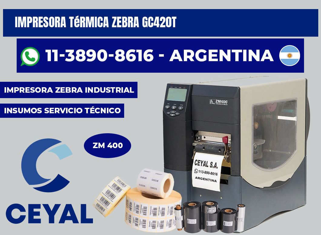 Impresora térmica Zebra Gc420t