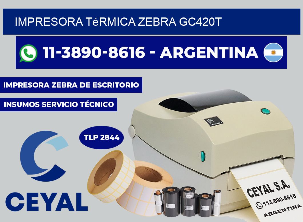 Impresora térmica Zebra Gc420t