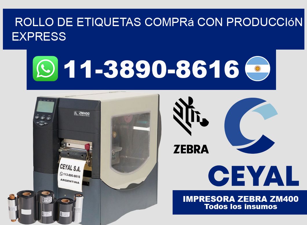 ROLLO DE ETIQUETAS Comprá con producción express