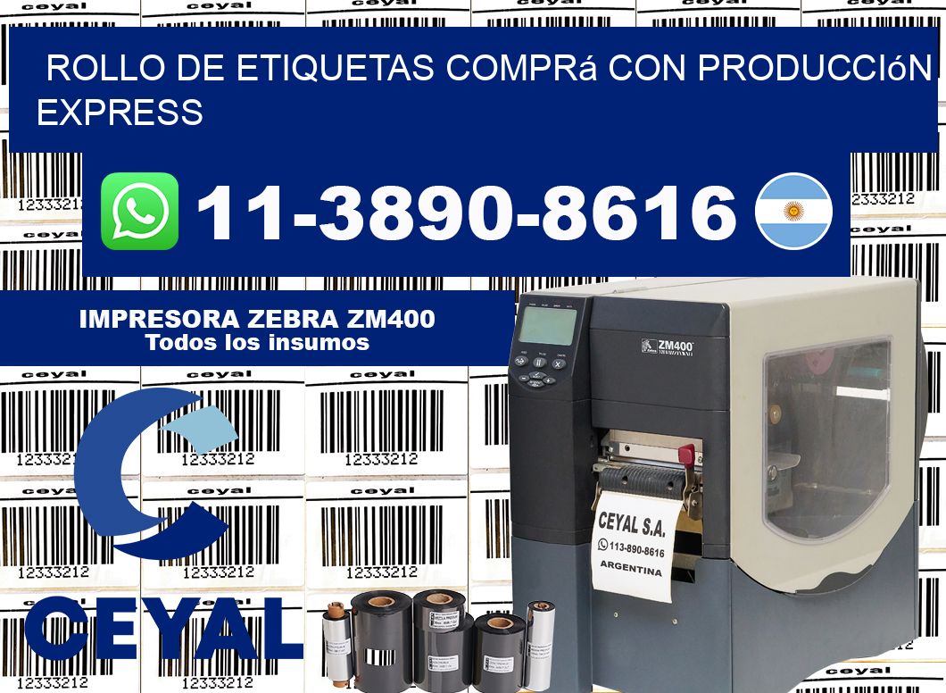 ROLLO DE ETIQUETAS Comprá con producción express