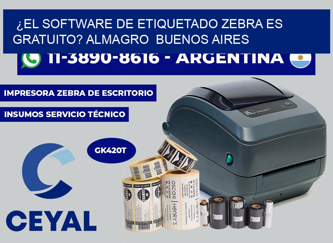 ¿El software de etiquetado Zebra es gratuito? Almagro Buenos Aires