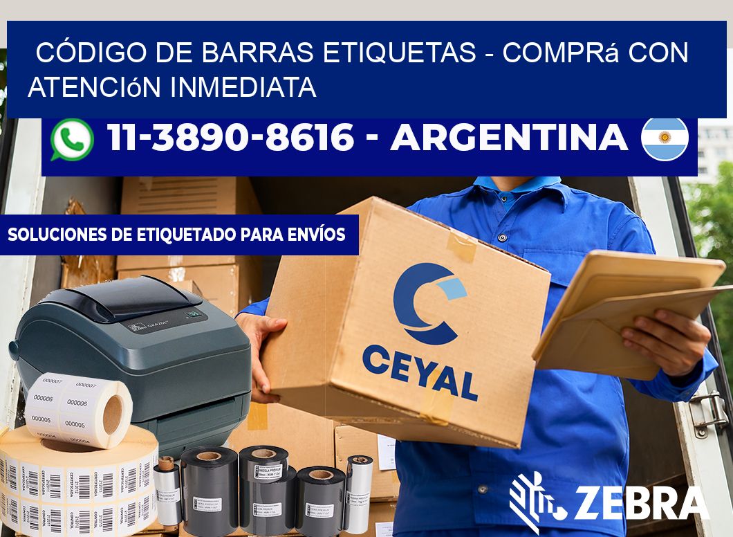 CÓDIGO DE BARRAS ETIQUETAS - Comprá con atención inmediata