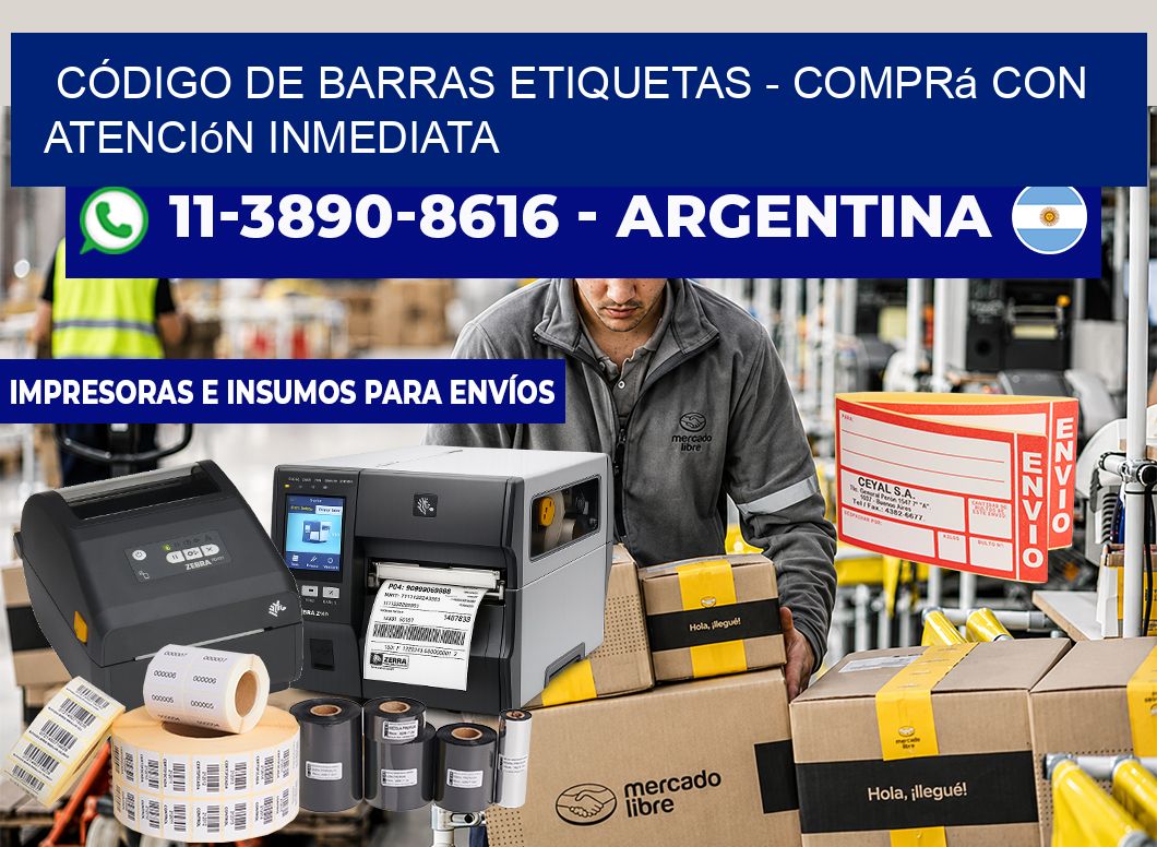 CÓDIGO DE BARRAS ETIQUETAS - Comprá con atención inmediata