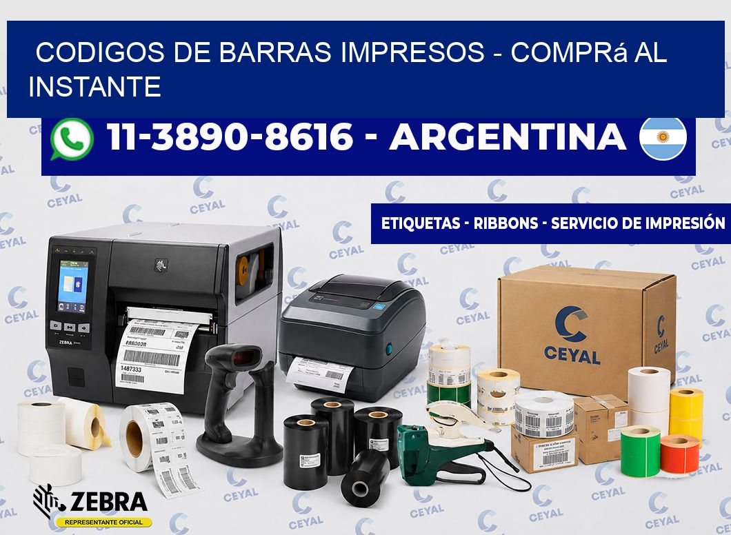 CODIGOS DE BARRAS IMPRESOS - Comprá al instante