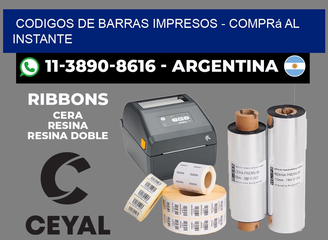 CODIGOS DE BARRAS IMPRESOS - Comprá al instante