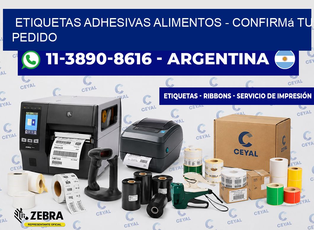 ETIQUETAS ADHESIVAS ALIMENTOS - Confirmá tu pedido