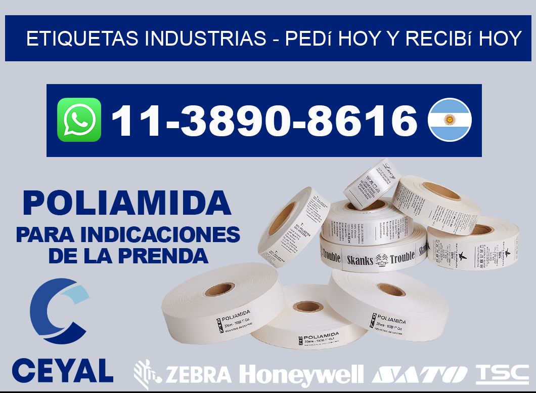 ETIQUETAS INDUSTRIAS - Pedí hoy y recibí hoy