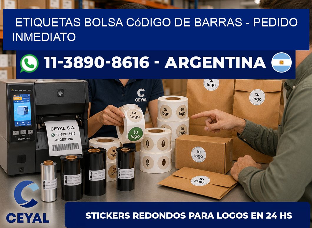 Etiquetas Bolsa código de barras - Pedido inmediato