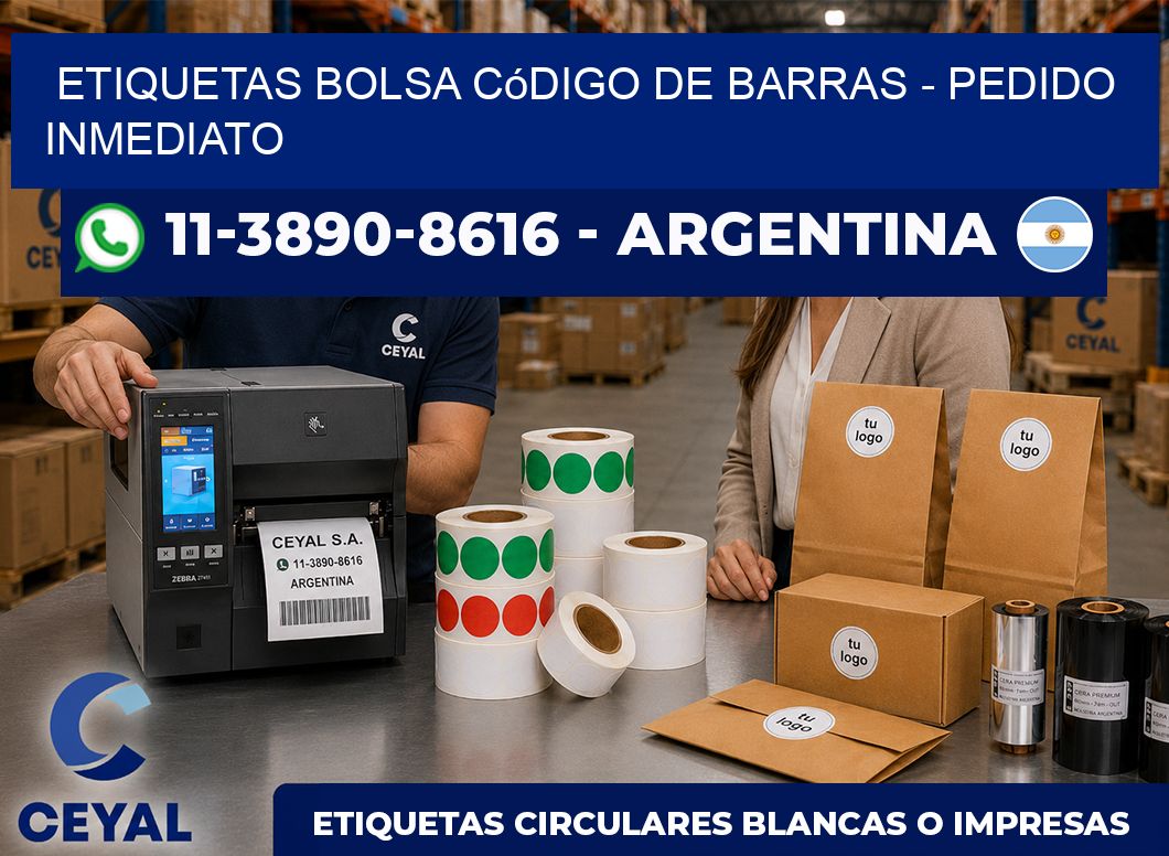 Etiquetas Bolsa código de barras – Pedido inmediato