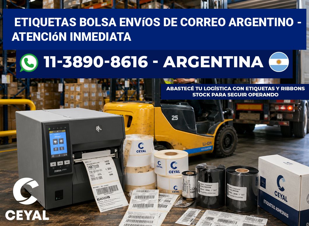Etiquetas Bolsa envíos de Correo Argentino – Atención inmediata