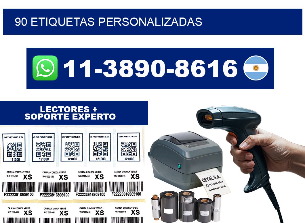 90 ETIQUETAS PERSONALIZADAS