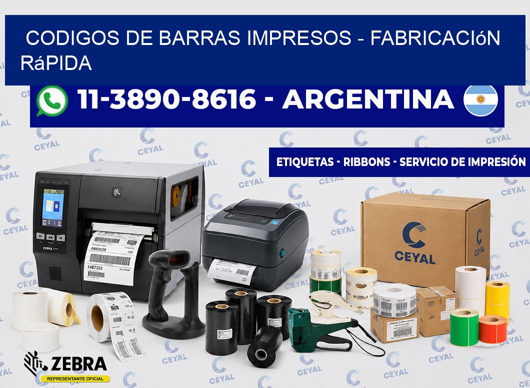 CODIGOS DE BARRAS IMPRESOS - Fabricación rápida