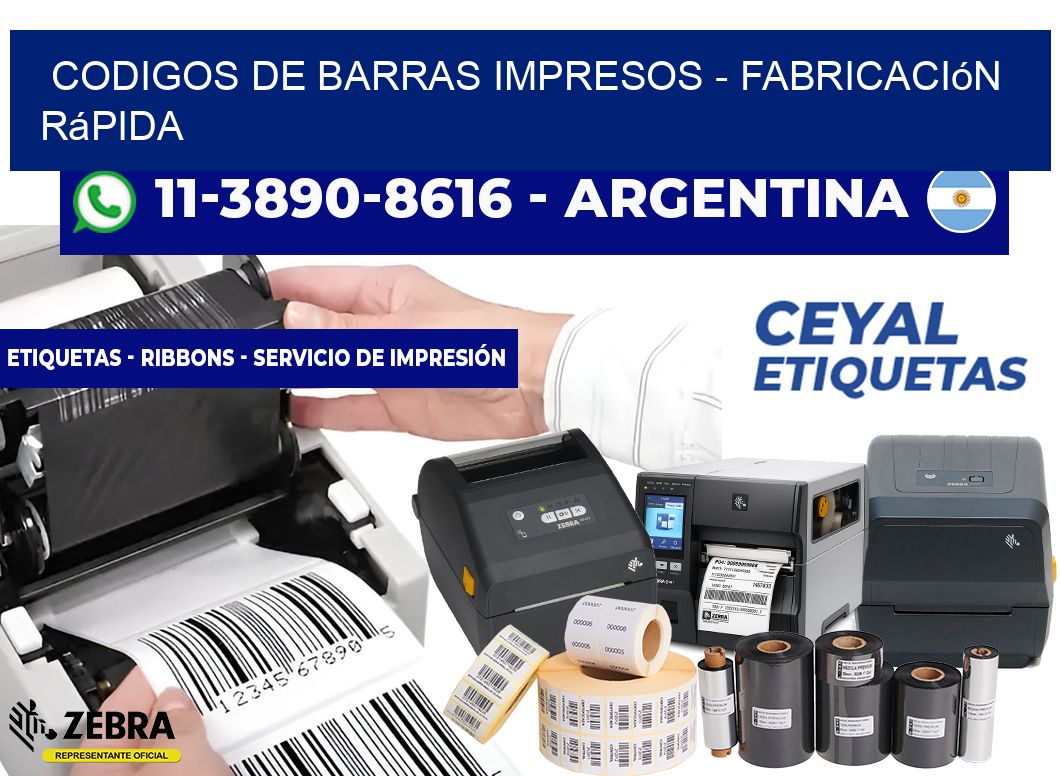 CODIGOS DE BARRAS IMPRESOS - Fabricación rápida