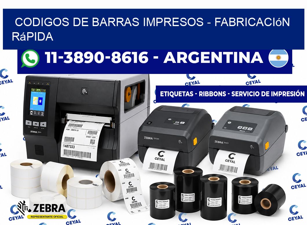 CODIGOS DE BARRAS IMPRESOS - Fabricación rápida