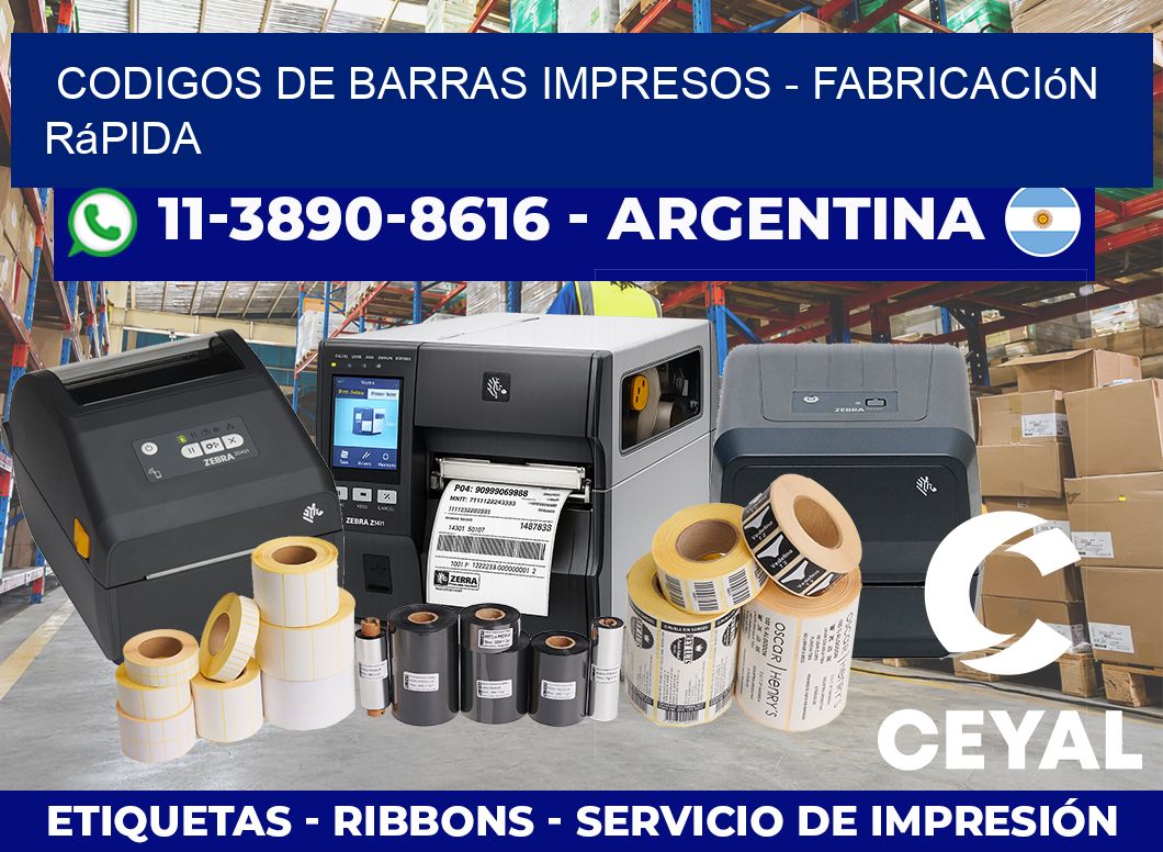 CODIGOS DE BARRAS IMPRESOS – Fabricación rápida