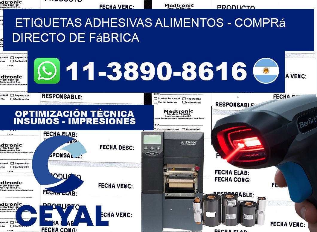 ETIQUETAS ADHESIVAS ALIMENTOS - Comprá directo de fábrica