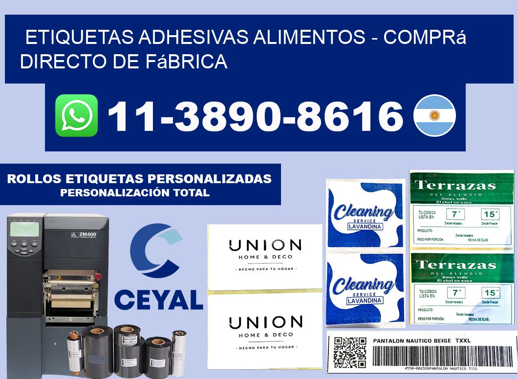 ETIQUETAS ADHESIVAS ALIMENTOS - Comprá directo de fábrica