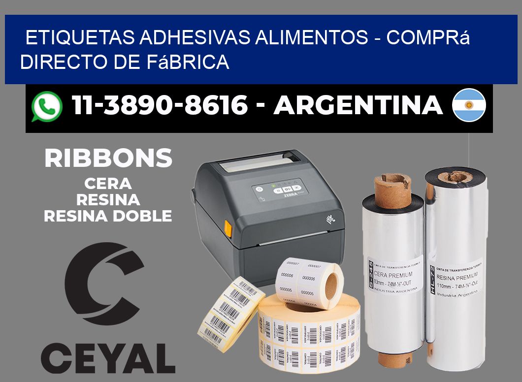 ETIQUETAS ADHESIVAS ALIMENTOS - Comprá directo de fábrica