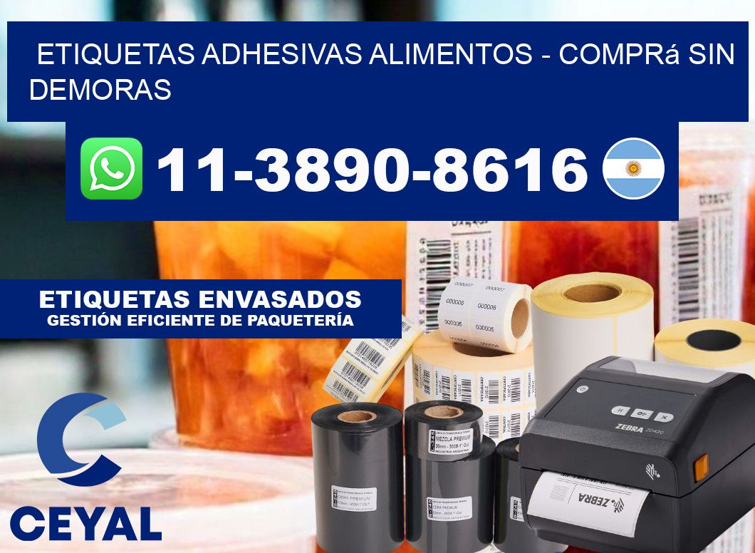 ETIQUETAS ADHESIVAS ALIMENTOS - Comprá sin demoras