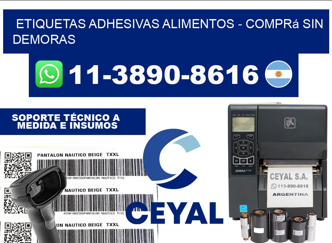 ETIQUETAS ADHESIVAS ALIMENTOS - Comprá sin demoras