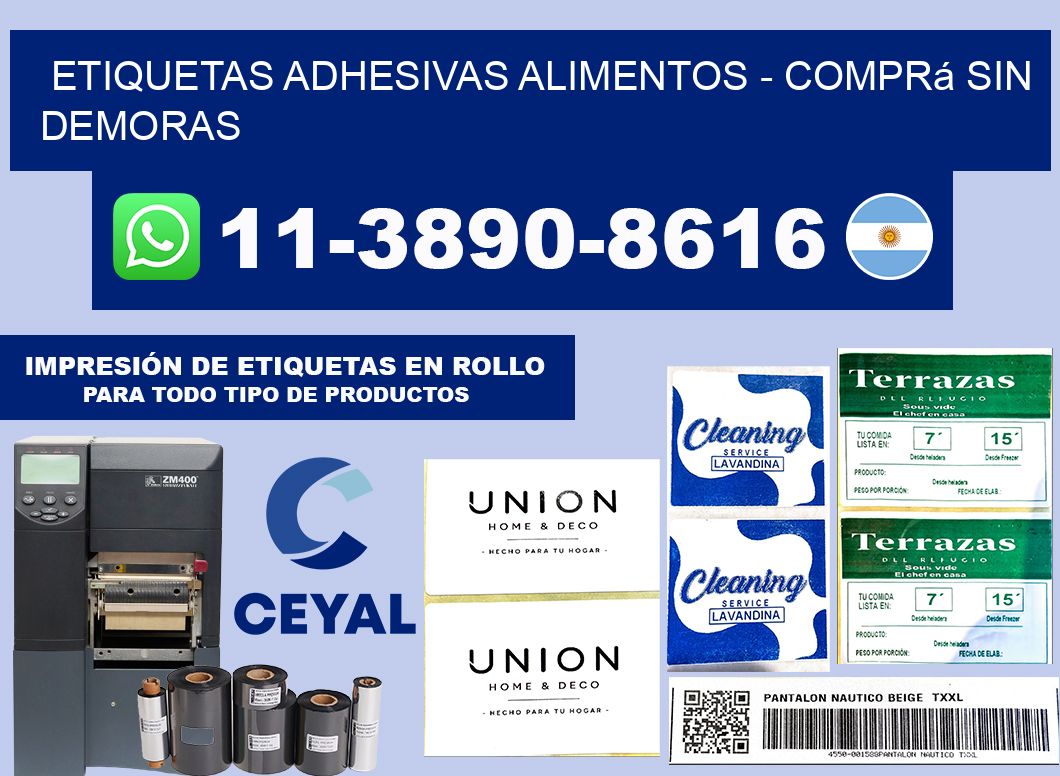 ETIQUETAS ADHESIVAS ALIMENTOS - Comprá sin demoras
