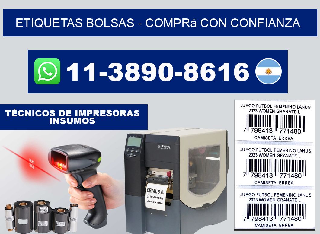 ETIQUETAS BOLSAS - Comprá con confianza