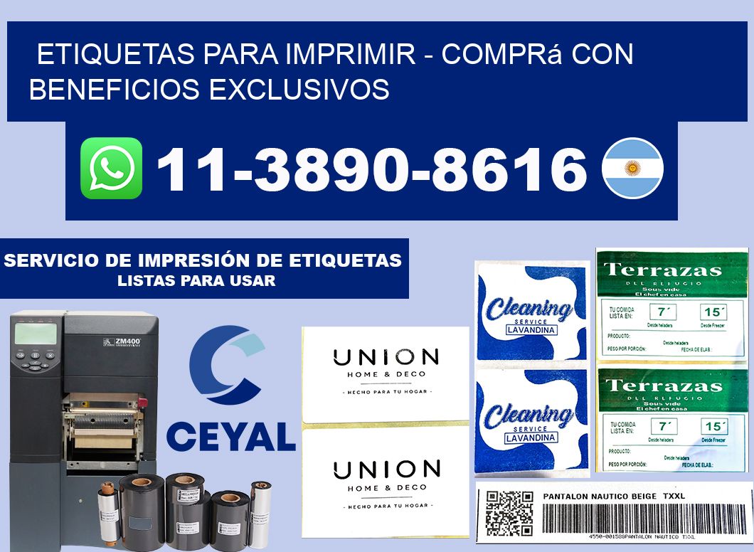 ETIQUETAS PARA IMPRIMIR - Comprá con beneficios exclusivos