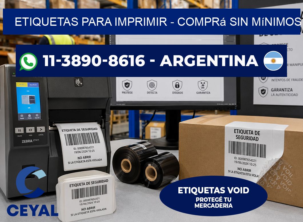 ETIQUETAS PARA IMPRIMIR - Comprá sin mínimos