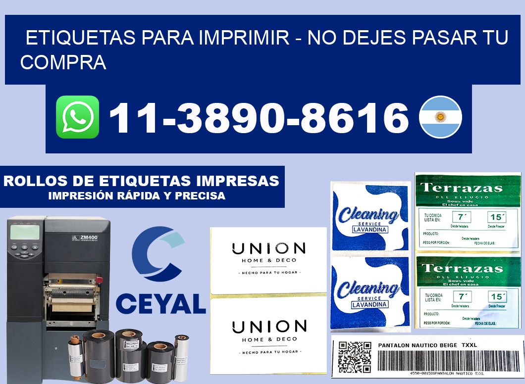ETIQUETAS PARA IMPRIMIR - No dejes pasar tu compra