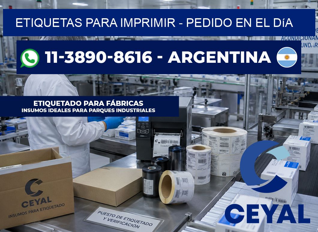 ETIQUETAS PARA IMPRIMIR - Pedido en el día