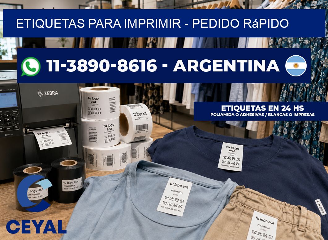 ETIQUETAS PARA IMPRIMIR - Pedido rápido