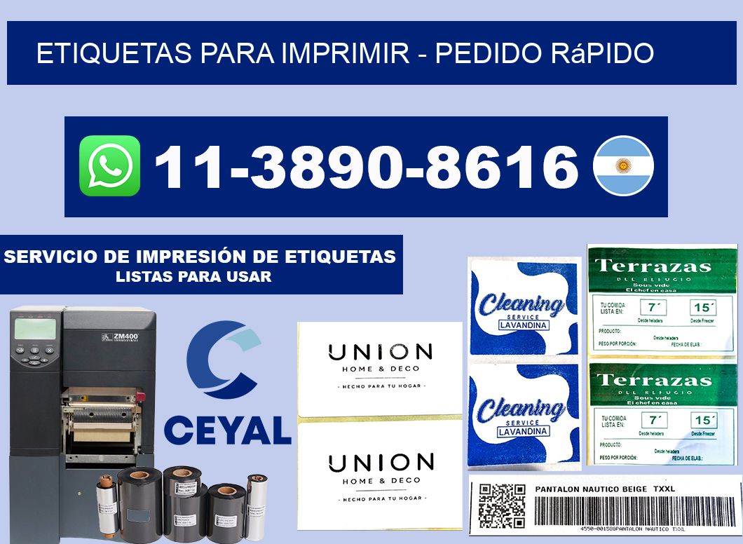 ETIQUETAS PARA IMPRIMIR - Pedido rápido