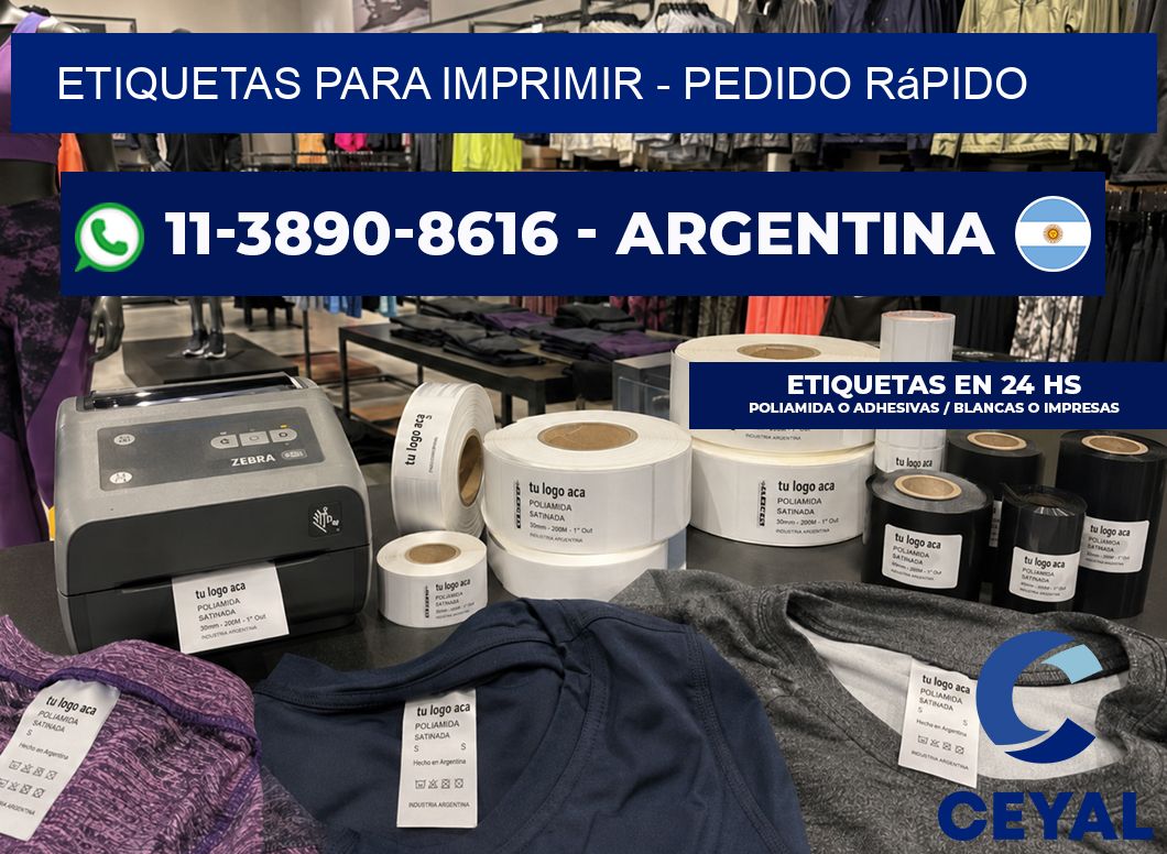 ETIQUETAS PARA IMPRIMIR – Pedido rápido