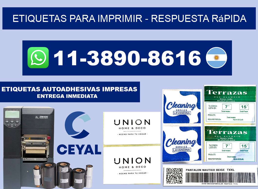 ETIQUETAS PARA IMPRIMIR - Respuesta rápida