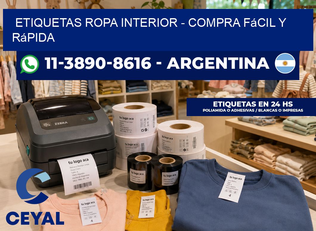 Etiquetas Ropa interior - Compra fácil y rápida
