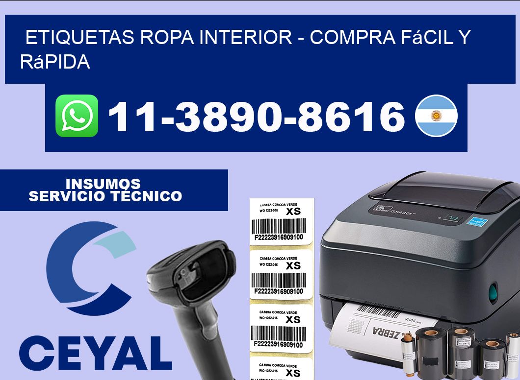 Etiquetas Ropa interior - Compra fácil y rápida