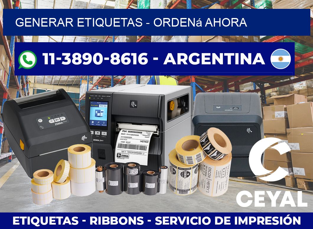 GENERAR ETIQUETAS – Ordená ahora