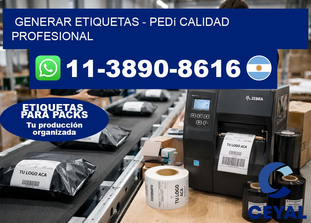 GENERAR ETIQUETAS - Pedí calidad profesional