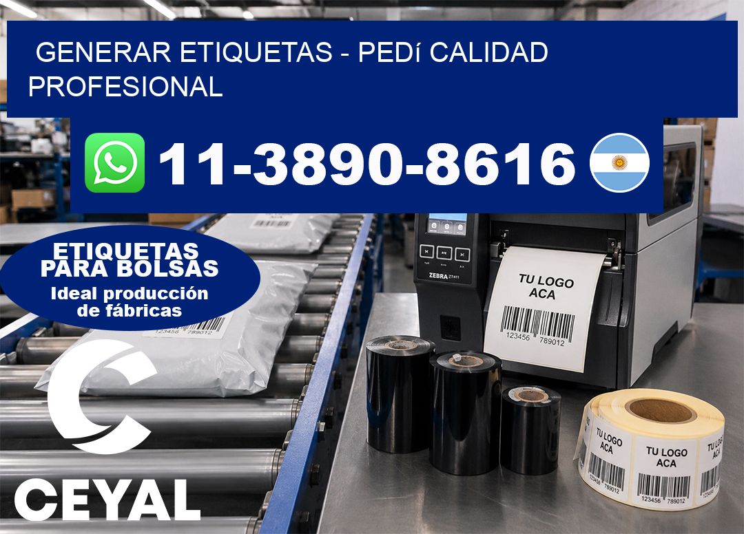 GENERAR ETIQUETAS – Pedí calidad profesional