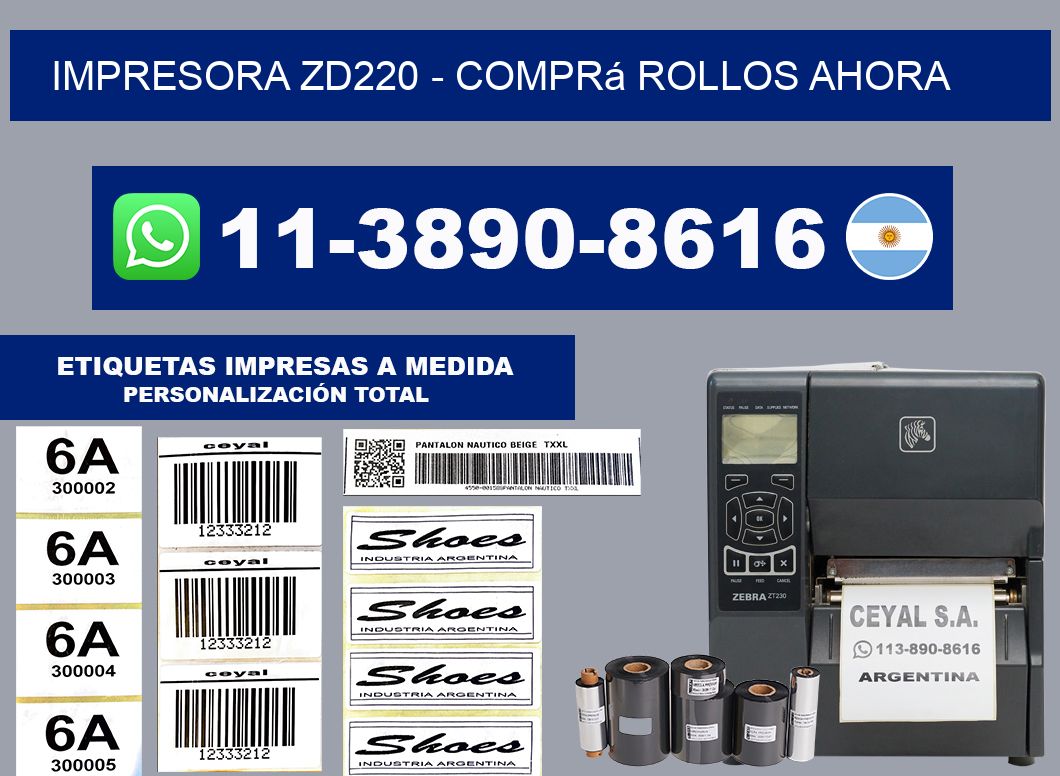 IMPRESORA ZD220 - Comprá rollos ahora