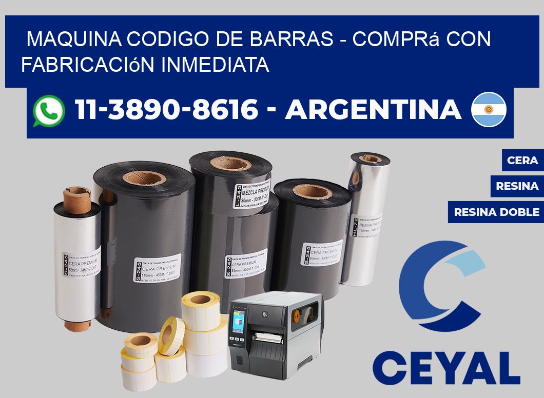 MAQUINA CODIGO DE BARRAS - Comprá con fabricación inmediata