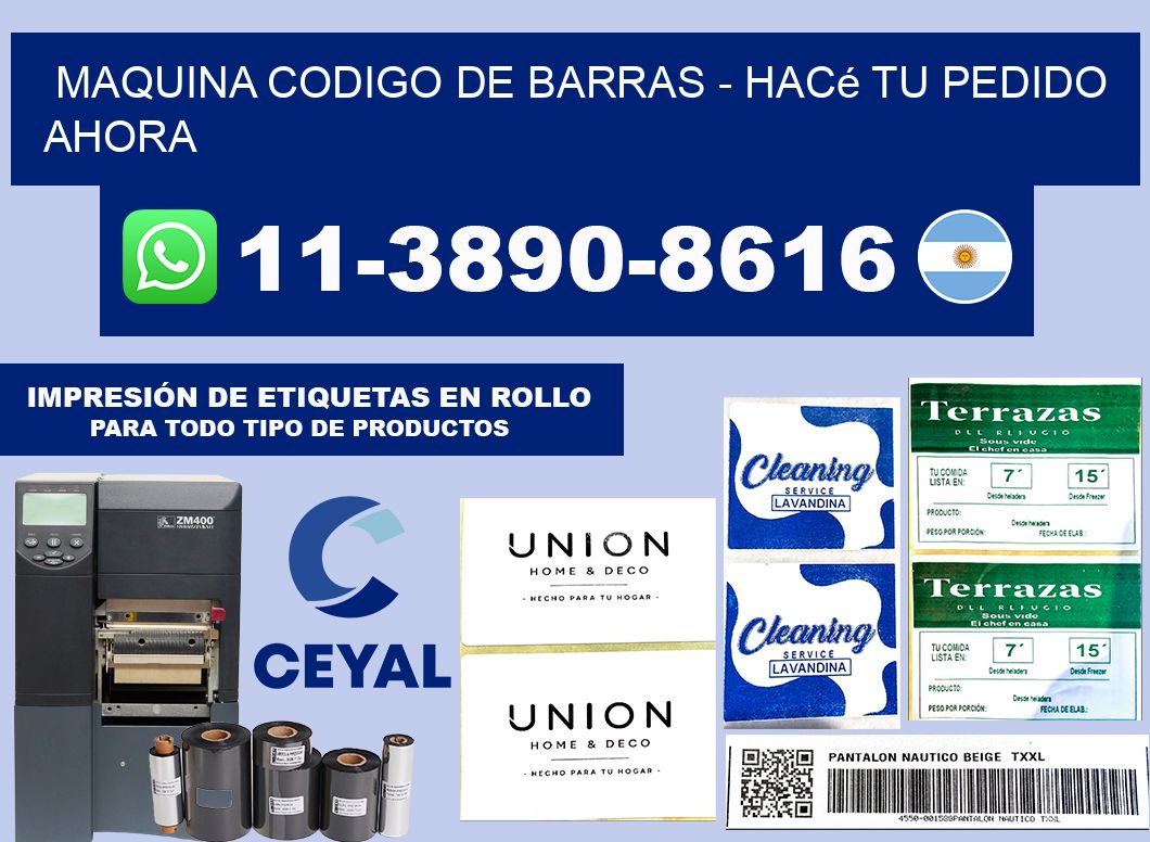 MAQUINA CODIGO DE BARRAS - Hacé tu pedido ahora