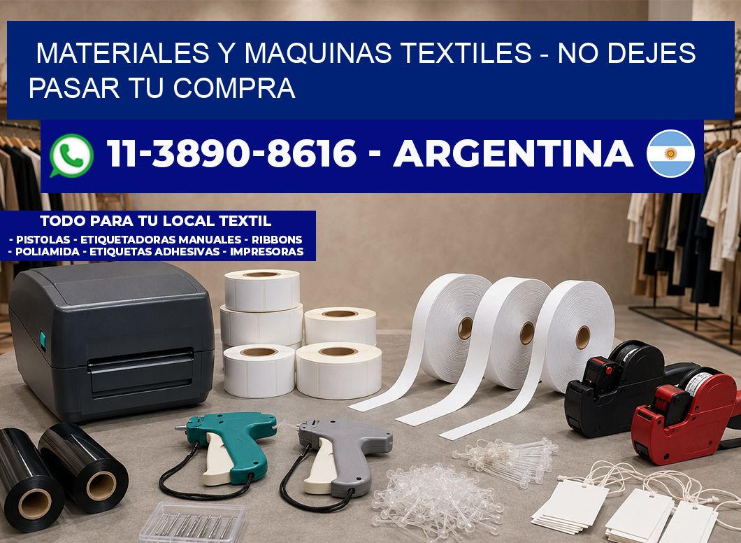 MATERIALES Y MAQUINAS TEXTILES - No dejes pasar tu compra