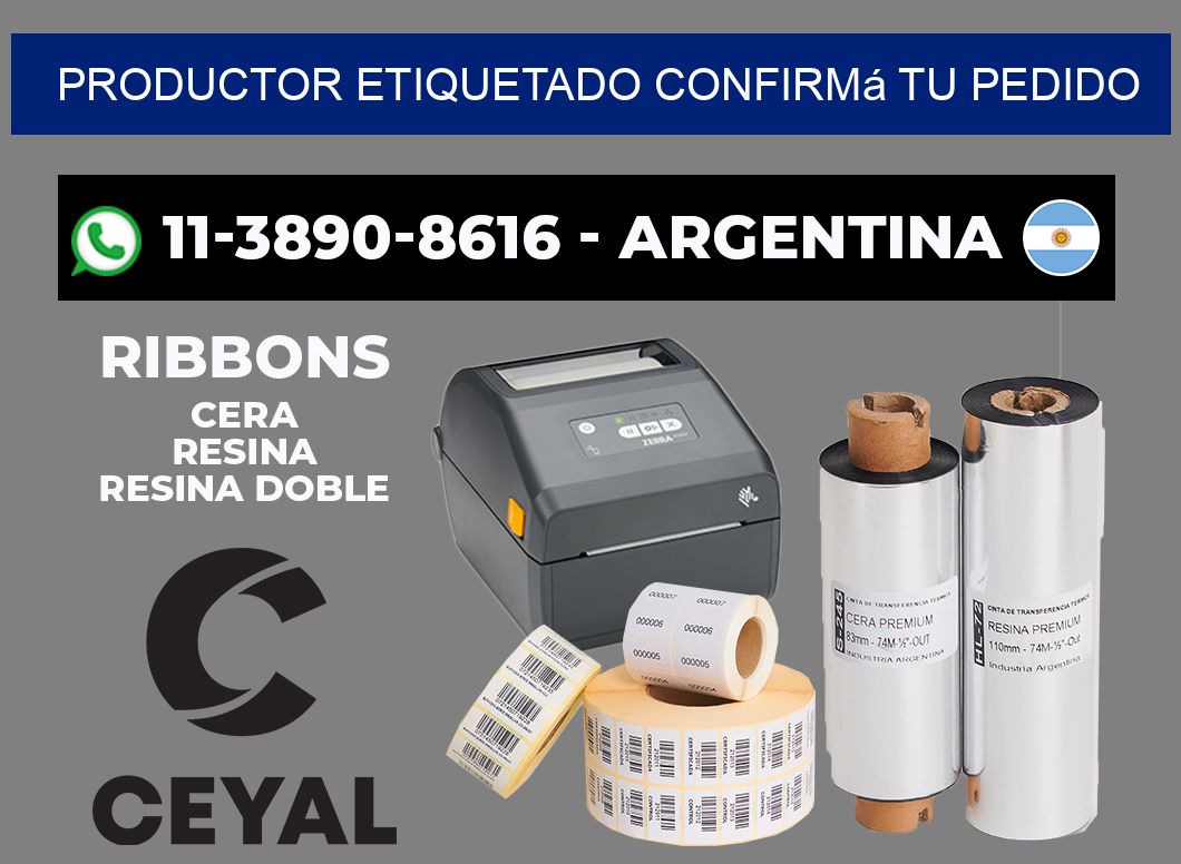PRODUCTOR ETIQUETADO Confirmá tu pedido