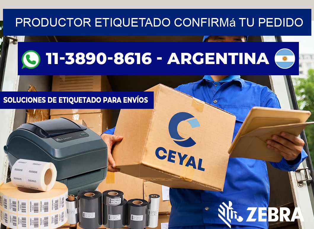 PRODUCTOR ETIQUETADO Confirmá tu pedido